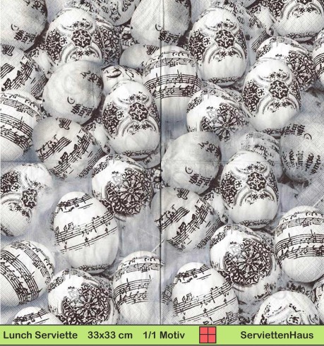 Eier mit Noten - 1 Lunch Serviette