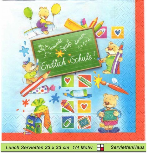 Endlich Schule - 1 Lunch Serviette