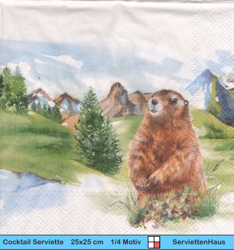 Steinbock Erdmännchen und mehr - 1 Cocktail Serviette