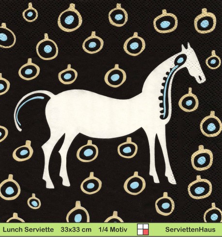 Marimekko - Gezeichnetes Pferd - 1 Lunch Serviette