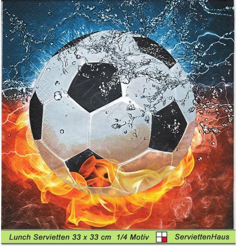 Fußball mit Feuer und Wasser - 1 Lunch Serviette