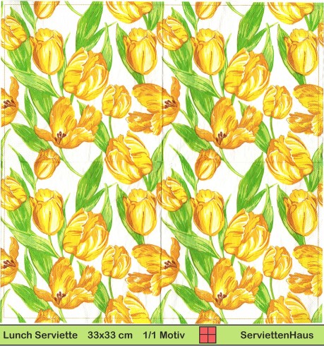 Gelbe Tulpen überall - 1 Lunch Serviette