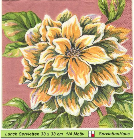 Gezeichnete Dahlie - 1 Lunch Serviette