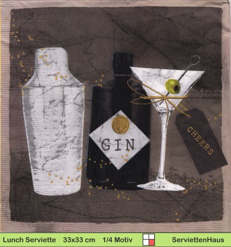 Gin und Martini - 1 Lunch Serviette