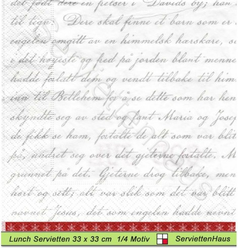 Sagen Vintage Design - God Jul - 1 Lunch Serviette