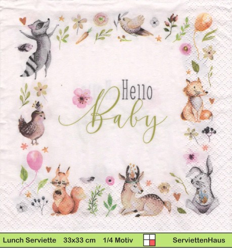 Hello Baby - 1 Lunch Serviette
