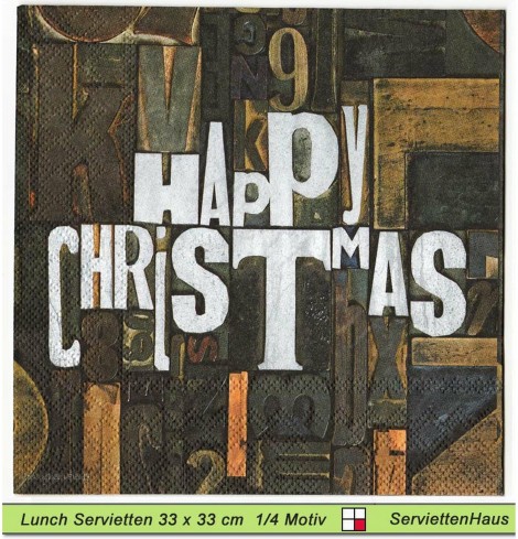 Happy Christmas - 1 Lunch Serviette