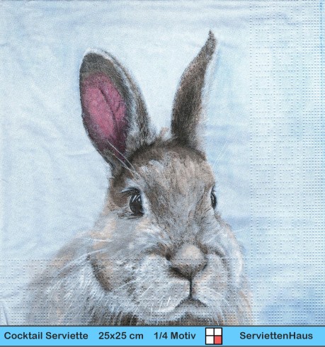 Hase im blauen Morgendunst - 1 Cocktail Serviette
