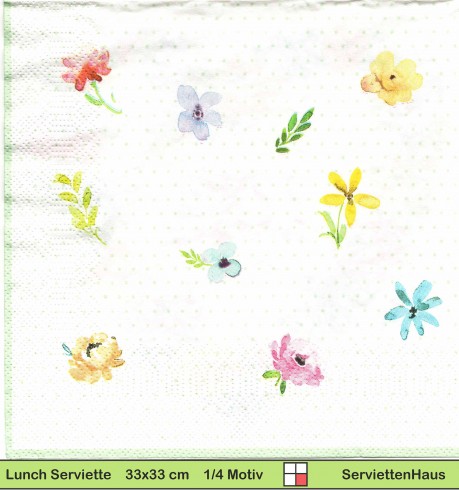 Text Love ins Blumenherz geschrieben - 1 Lunch Serviette