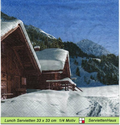 Hütte in den Bergen - 1 Lunch Serviette