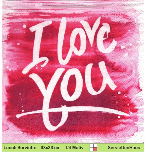 I love you - 1 Lunch Serviette