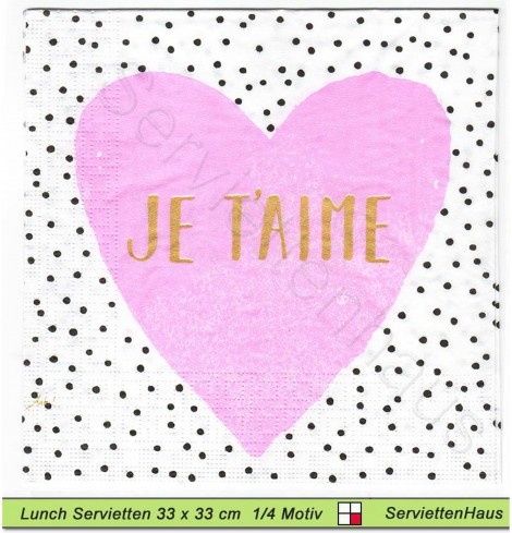 Je T'aime - 1 Lunch Serviette