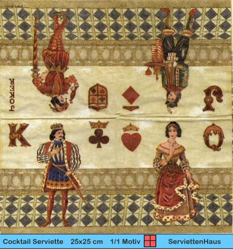 Rarität von Cypress - Vintage Spielkarten Joker - 1 Cocktail Serviette