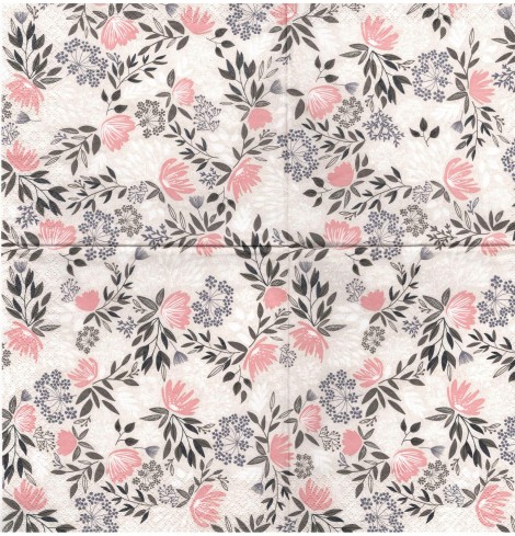 Kleine Blumen auf beige - 1 Lunch Serviette