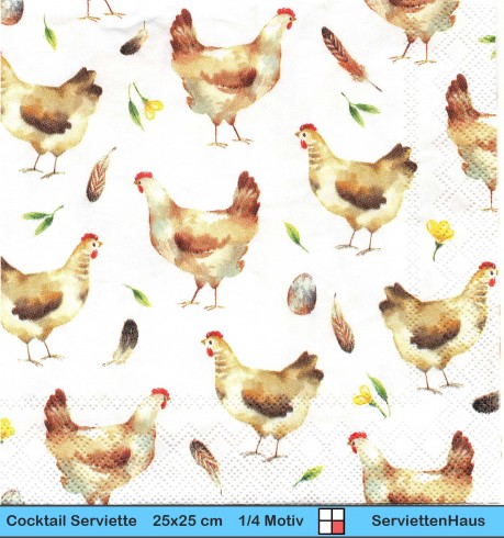 Das Huhn Helene mit Freunden - 1 Cocktail Serviette