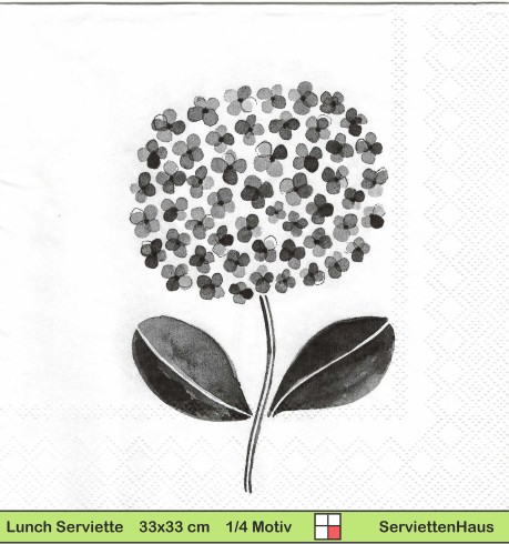 Kleine schwarze Blume - 1 Lunch Serviette