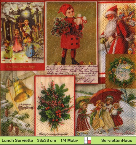 Holmblad - Kleine Weihnachtsbildchen mit Kindern - 1 Lunch Serviette - halbes Motiv