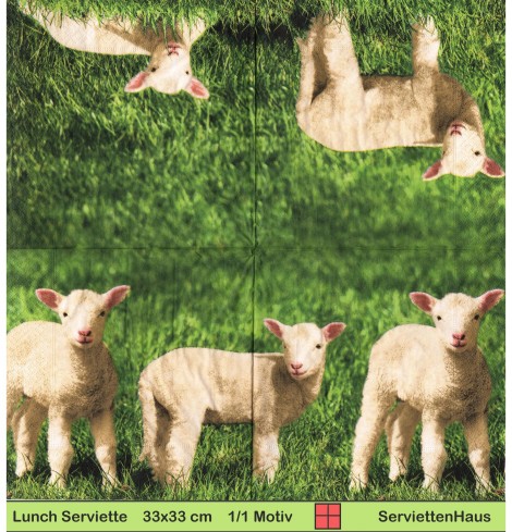 Kleines Schaf im Gras - 1 Lunch Serviette