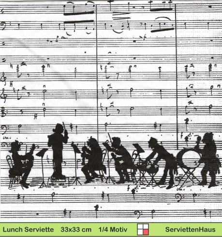 Ein Konzert mit Noten im Hintergrund - 1 Lunch Serviette