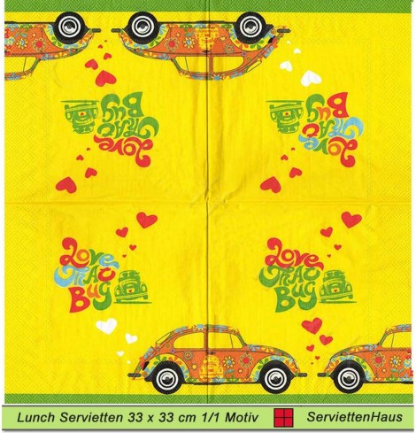 Love that Bug - VW Käfer Liebe - 1 Lunch Serviette