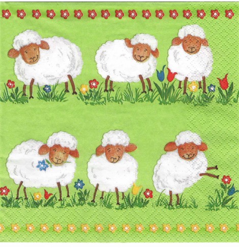 Lustige Schafe - 1 Lunch Serviette