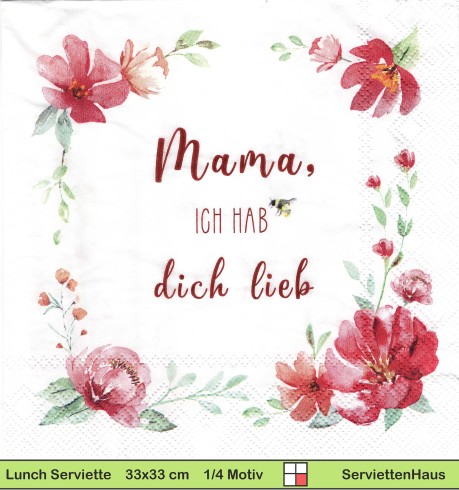 Mama ich hab dich lieb - 1 Lunch Serviette