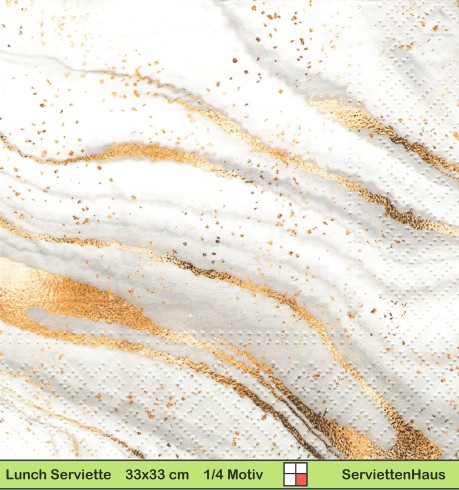 Marmor mit Goldstreifen - 1 Lunch Serviette
