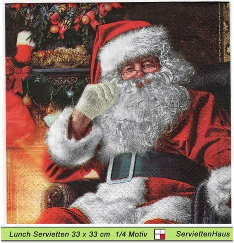 Nikolaus mit lockigem Rauschebart - 1 Lunch Serviette