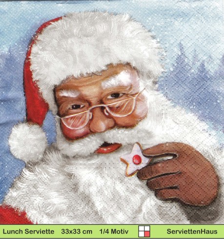Der Nikolaus mit leckerem Weihnachtskeks - 1 Lunch Serviette