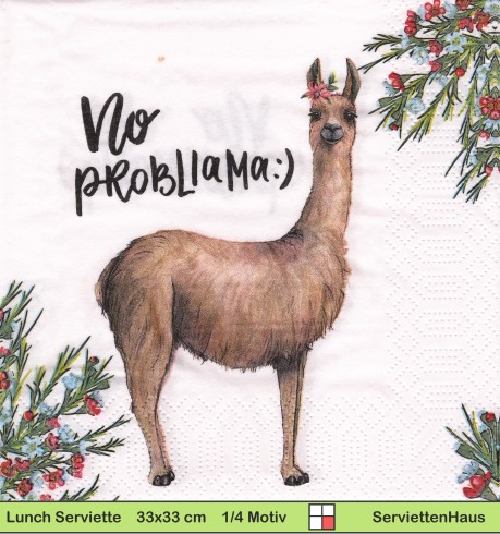 No Probllama meint das Lama - 1 Lunch Serviette