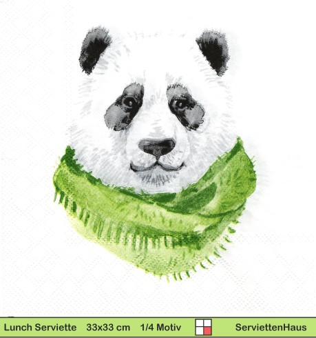 Winter Panda Bär mit Schal - 1 Lunch Serviette