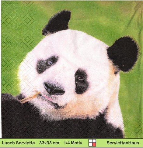 Panda mit Bambus - 1 Lunch Serviette