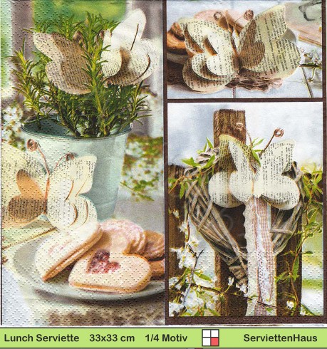Papierschmetterlinge - 1 Lunch Serviette