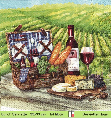 Picknick in den Weinbergen - 1 Lunch Serviette