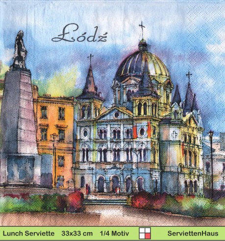Polen - Lodz - 1 Lunch Serviette - halbes Motiv