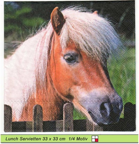 Pony am Zaun - 1 Lunch Serviette