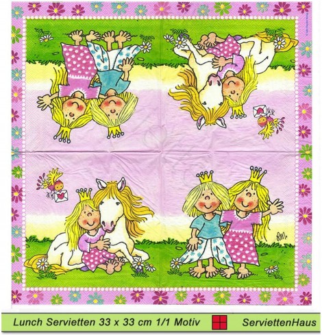 Lutz Mauder - Prinzessin Miabella - 1 Lunch Serviette - halbes Motiv