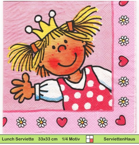 Lutz Mauder - Prinzessin Mirabella auf rosa - 1 Lunch Serviette