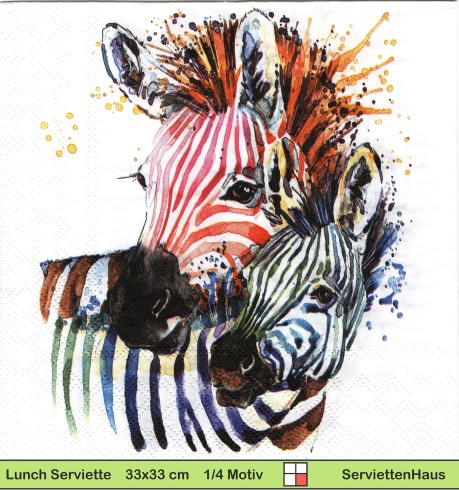 Afrika Regenbogen Zebra - 1 Lunch Serviette