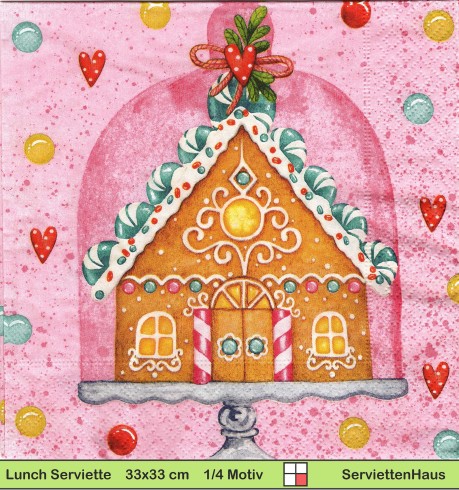 Lebkuchenhaus unter Glaskuppel - 1 Lunch Serviette