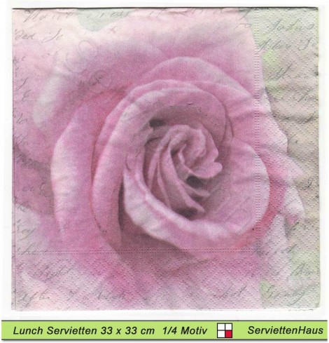 Sagen Vintage Design - Rosa Rosenblüte - 1 Lunch Serviette