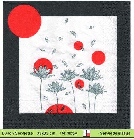 Runde Blumen - 1 Lunch Serviette