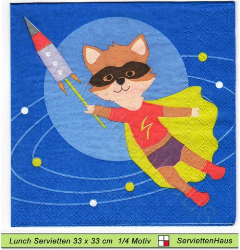 Supermann mit Rakete - 1 Lunch Serviette
