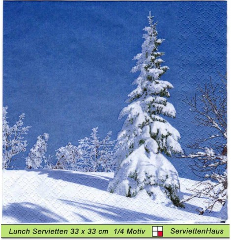 Tanne mit Schnee - 1 Lunch Serviette