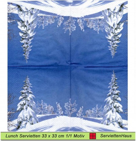 Tanne mit Schnee - 1 Lunch Serviette
