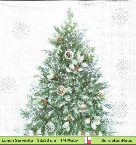 Tannenbaum mit Mistelzweigen - 1 Lunch Serviette