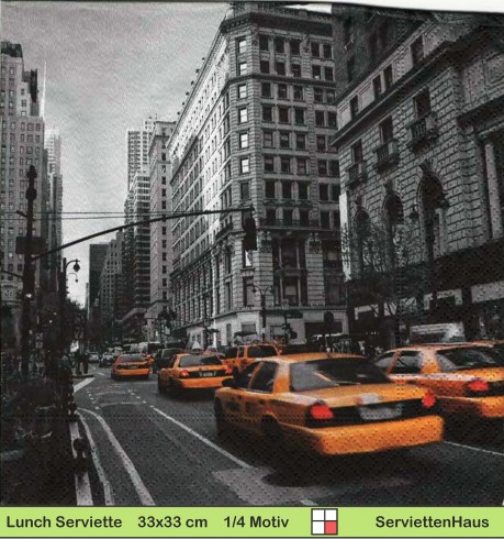Amerika - Taxi in New York - 1 Lunch Serviette