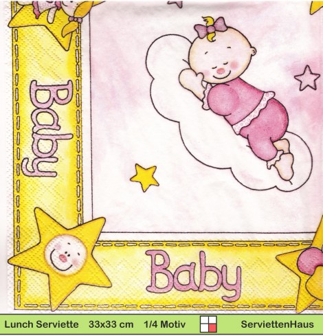 Vielseidig - Baby Girl - 1 Lunch Serviette