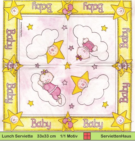 Vielseidig - Baby Girl - 1 Lunch Serviette