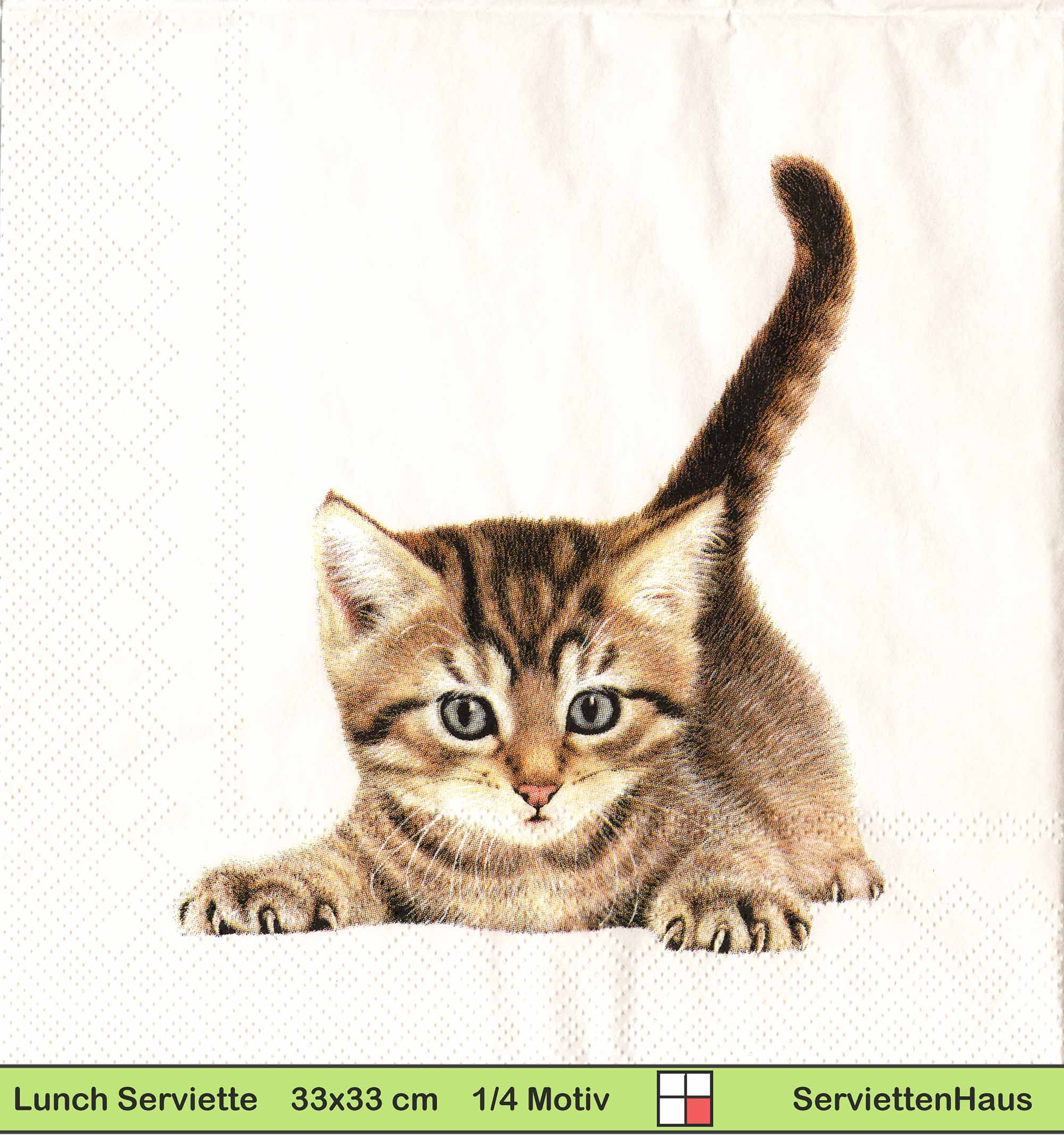 Servietten Kätzchen Katzen Kinder 20 Stück  aus Tissue-Papier 33x33 cm 